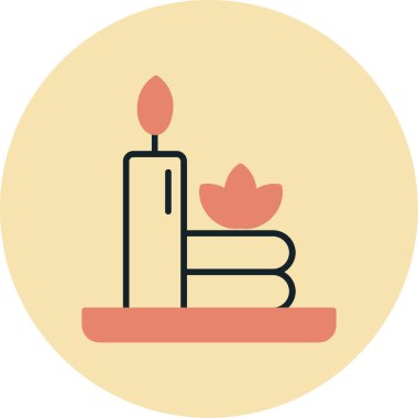 Bir mum simgesinin vektör illüstrasyonu