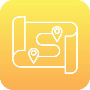 Taksi simgesi, vektör illüstrasyonlu harita gösterici