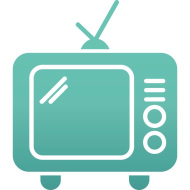 Televizyon ikonu. Basit resimleme