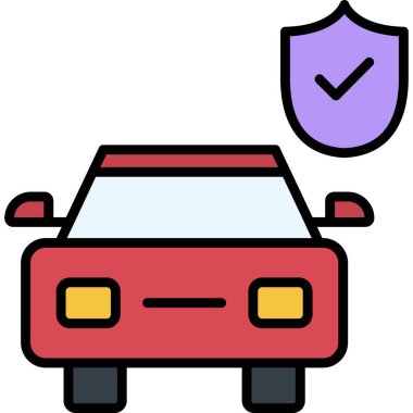 Araba sigortası koruma simgesi - taslak biçimi