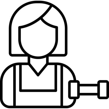 Fitness egzersiz dambıl simgesi dış hat biçiminde