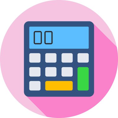 hesap makinesi düz simgesi, vektör illüstrasyonu