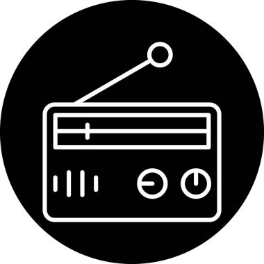 Radyo simgesi, vektör illüstrasyonu