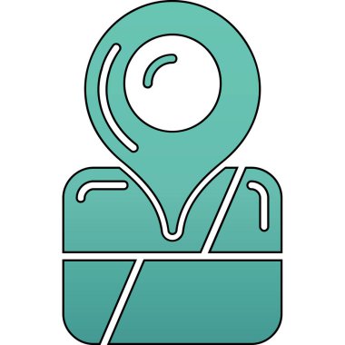 Konum simgesi simgesi olan harita işaretleyicisi. vektör illüstrasyonu