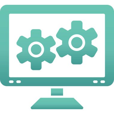 Modern simgenin vektör illüstrasyonu, dişli