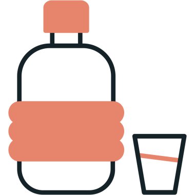 Alkol şişesi simgesi - taslak biçiminde