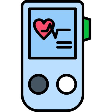 kalp atış hızı simgesi, vektör çizimi