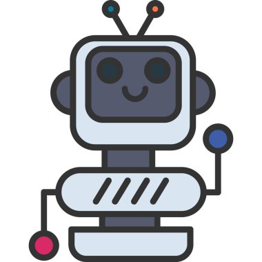 robot düz vektör simgesi