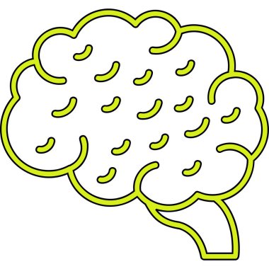 İnsan Beyni Web simgesi, vektör illüstrasyonu