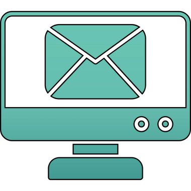 e- posta simgesi renk ana hatları vektörü