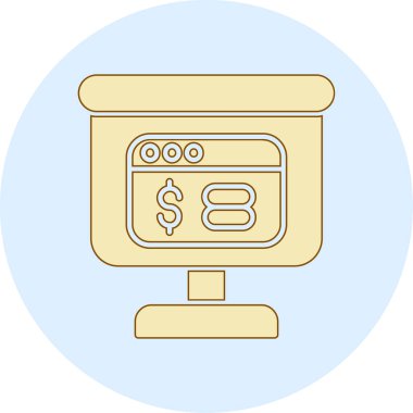 ATM 'de. Web simgesi basit illüstrasyon