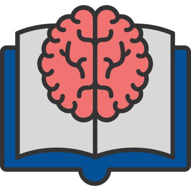 beyin kitabı ikonu vektör illüstrasyonu