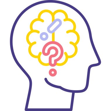 Beyin. Web simgesi basit illüstrasyon