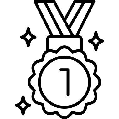 Kurdele ikon vektör illüstrasyon tasarımı madalyası