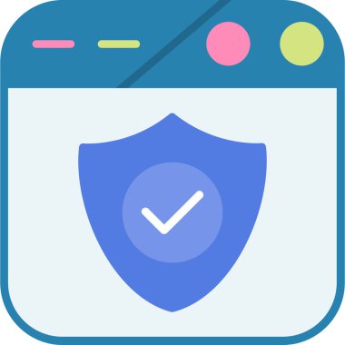 Güvenlik. Web simgesi basit illüstrasyon