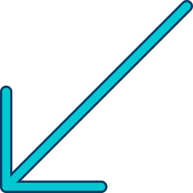 Tamamlanmış ok aşağı simgesi - taslak biçimi