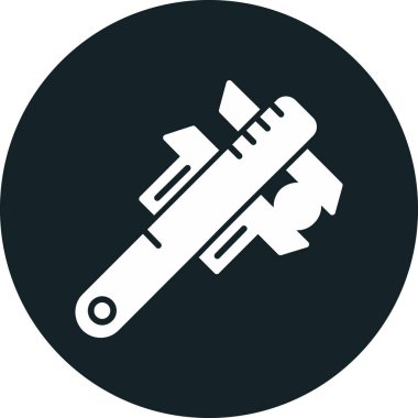 tornavida vektör simgesi. biçim düz yuvarlak sembol, siyah renk, yuvarlak açılar, beyaz arkaplan.