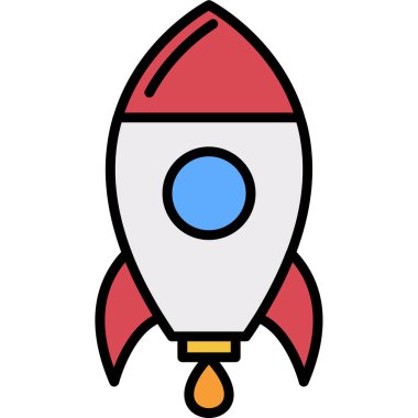 roket simgesi vektörü izole edildi