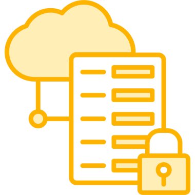 Ana hatlar biçiminde bulut depolama simgesi