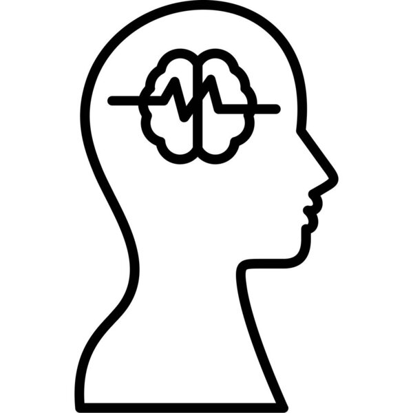 мозг разума с векторным рисунком головы