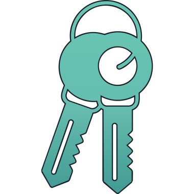 Anahtar simgesi. Anahtar vektör simgesi web için anahat çizimi