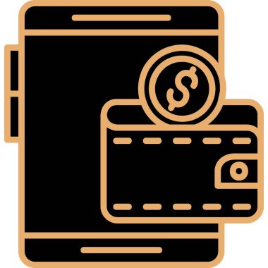 Cüzdan simgesi, vektör illüstrasyonu