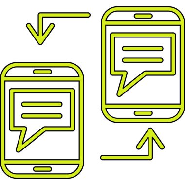 cep telefonu iletisi simgesi ana hat biçiminde