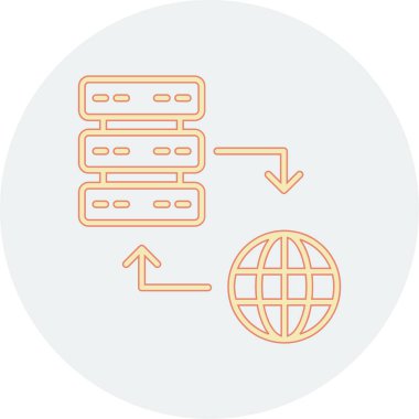 Sunucu. Web basit illüstrasyonu