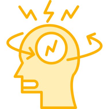 Yıldırımlı beyin. Web simgesi basit illüstrasyon