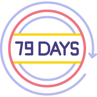 7 gün kaldı, geri sayım. gün simgesi, vektör illüstrasyonu