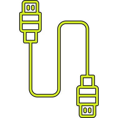 USB kablo vektör simgesi