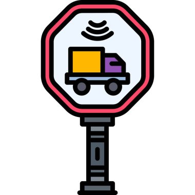 yol bariyeri simgesi, vektör illüstrasyonu