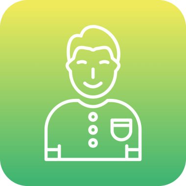 Bayrak simgesi olan adam, basit vektör illüstrasyonu