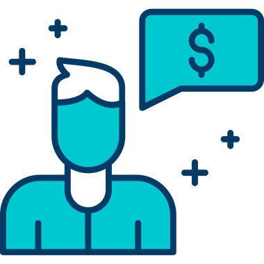 Balon ikon vektörlü dolar parası. Kabarcıklı dolar parası. renk kontur sembolü