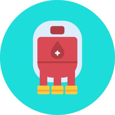 Kan Torbası web simgesi, vektör illüstrasyonu