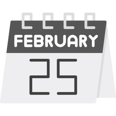 Şubat Glyph vektörü Simge Tasarımı