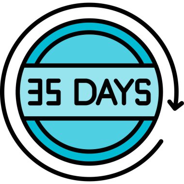 İkona gitmek için 35 gün, vektör illüstrasyonu