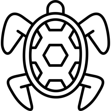 Kaplumbağa simgesi, basit vektör çizimi