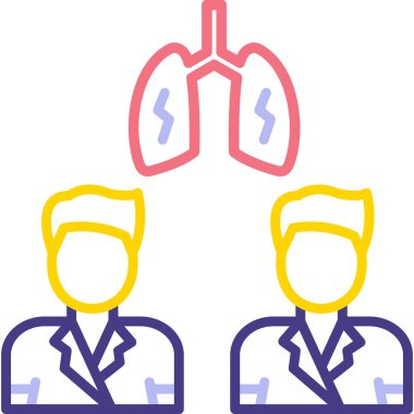 Akciğerler. Web simgesi vektör illüstrasyonu