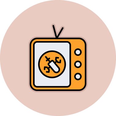 Moda tarzı izole edilmiş arkaplan televizyon simgesi