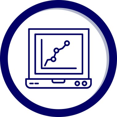 Grafik simgesi olan monitör. vektör illüstrasyonu