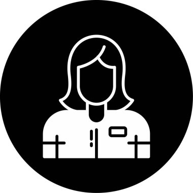 Mikrofon ikonu vektör illüstrasyonlu kadın