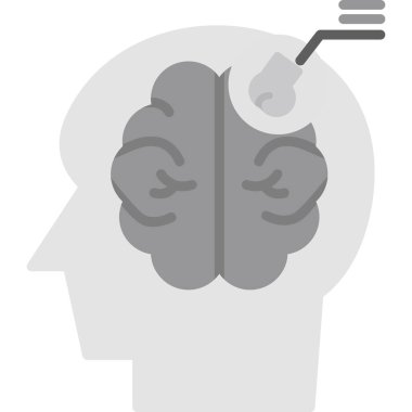 Beyin ve insan beyninin düz bir simgesi.