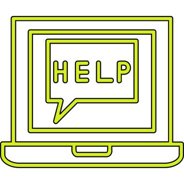 dizüstü bilgisayar yardım simgesi, vektör illüstrasyon tasarımı