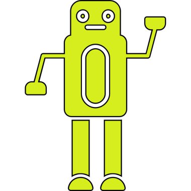 robot. Web simgesi basit illüstrasyon
