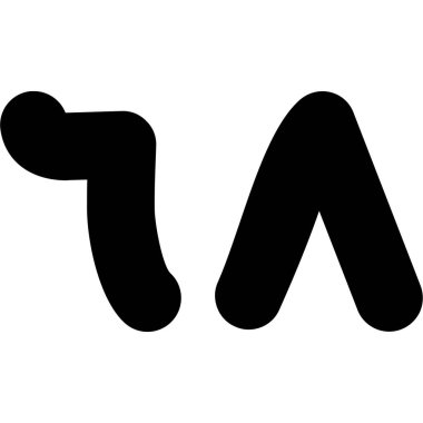 Siyah ve beyaz çizgileri olan t harfi