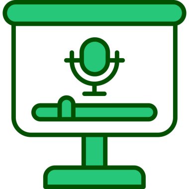 Mikrofon. Web simgesi basit tasarım