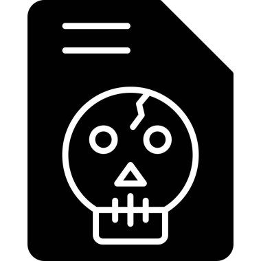 Kart kafatası cadılar bayramı simgesi katı biçimde