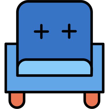 kanepe mobilyası ikonu, vektör çizimi arkaplanda