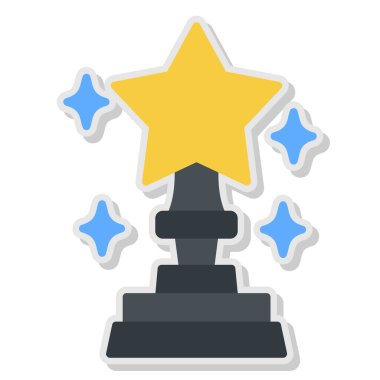 yıldız kupa simgesi, düz stil